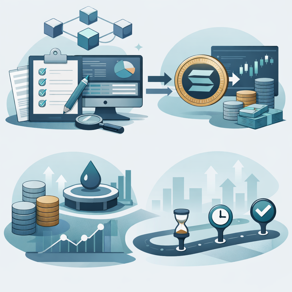 Checklist-style dashboard showing CoinMarketCap listing steps for a Solana token - Why CoinMarketCap listing matters (beyond ego)