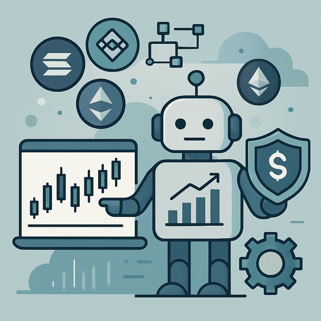 Crypto trader dashboard showing volume bot activity across Solana, BNB Chain, Base, and Ethereum DEXs - Chains Compared: Where Volume Bots Shine