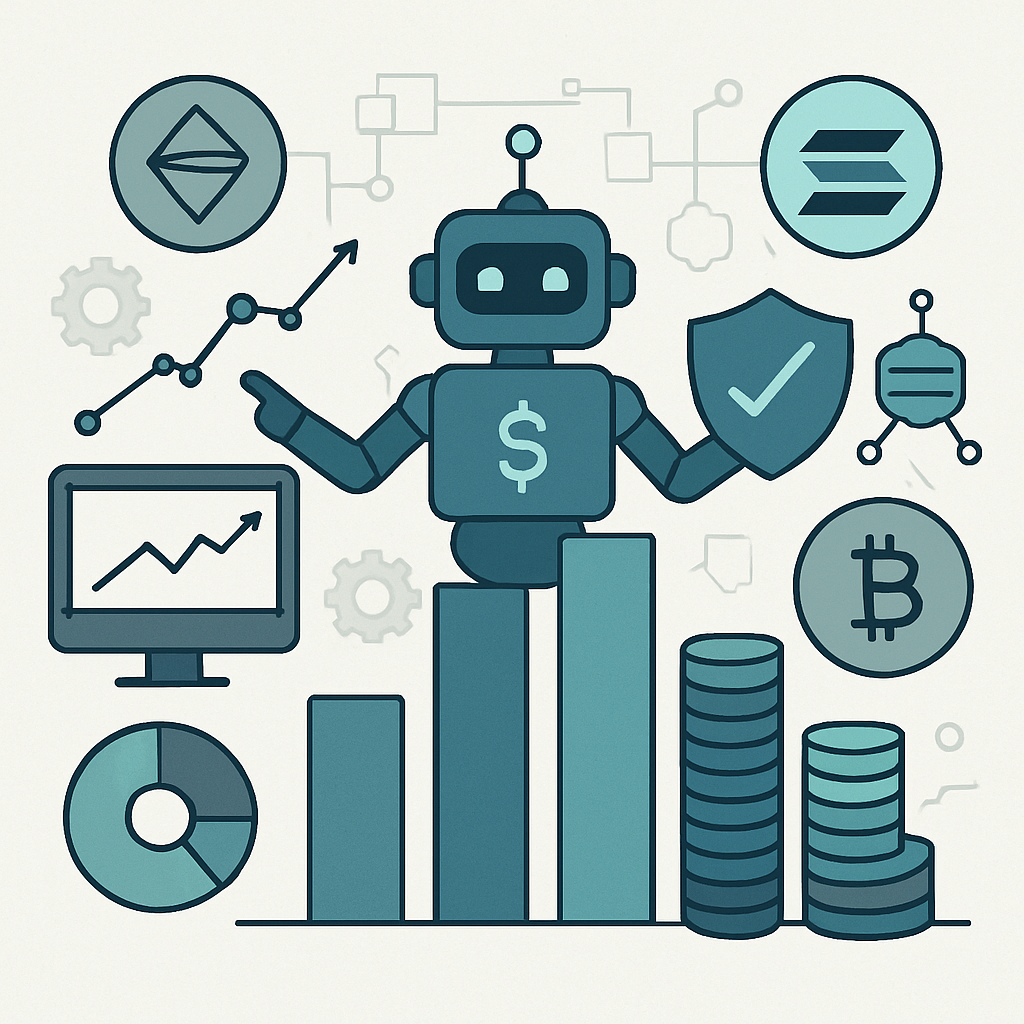 Crypto trader dashboard showing volume bot activity across Solana, BNB Chain, Base, and Ethereum DEXs - Cross-Chain Tactics: Solana, BNB, Base & Ethereum