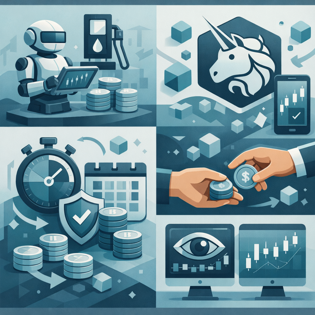 Trader reviewing Uniswap volume, gas costs, and a market making plan on a laptop - A Realistic Uniswap Volume Bot Plan (Budget → Execution)